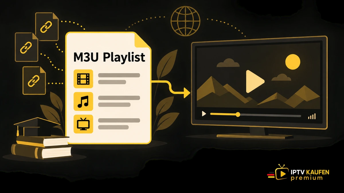 M3U Playlist: eine Liste verweist auf Medien im Player